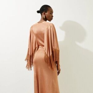 Karen Millen Peach Knit V-Neck dress